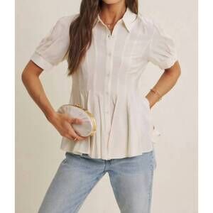NEW IN FEBRUARY katie button-down top in white